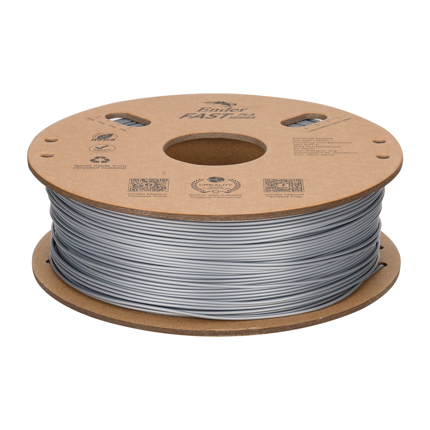 Filamento Creality Ender Fast PLA 1,75mm 1Kg Prata