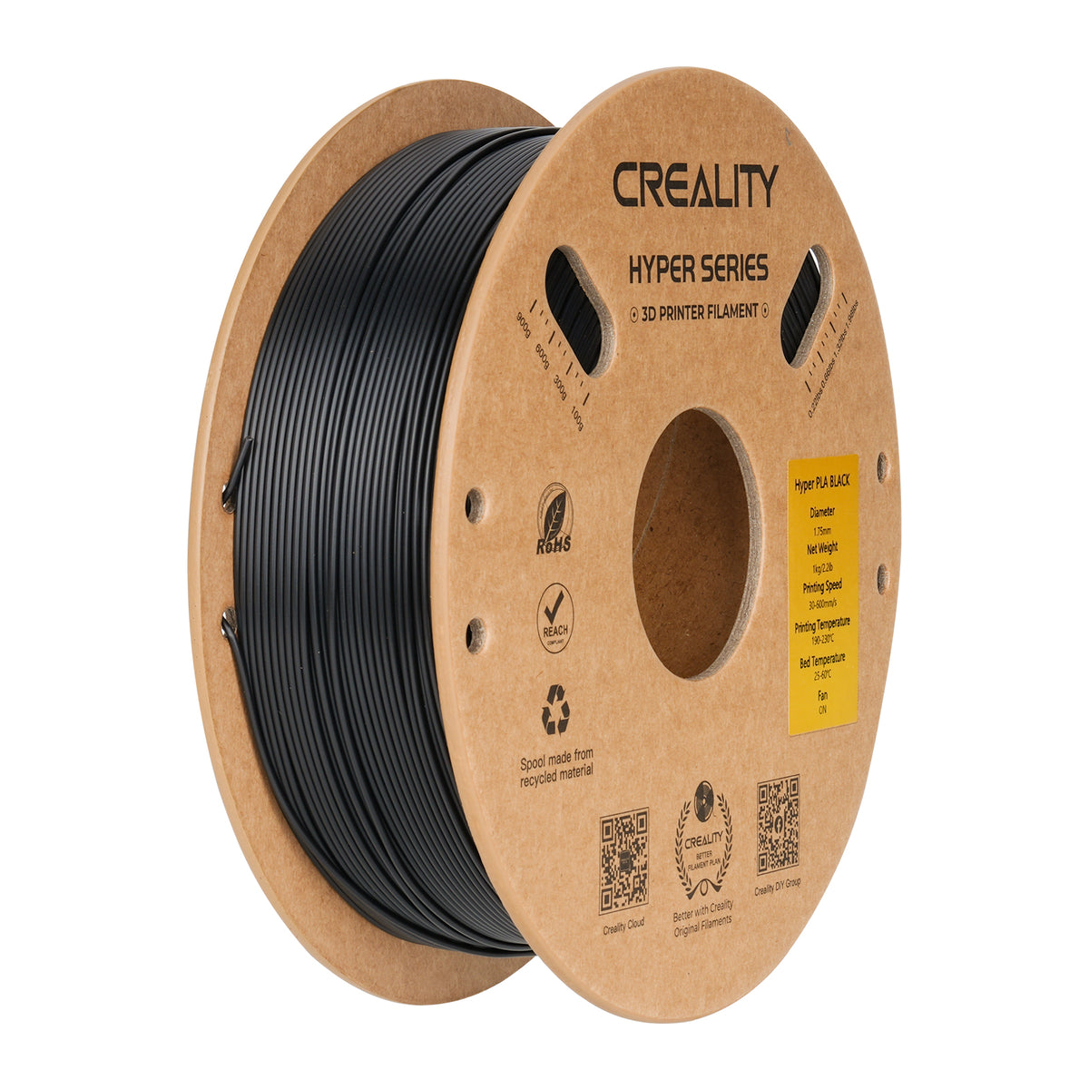 Filamento Creality Hyper PLA 1,75mm 1Kg Preto