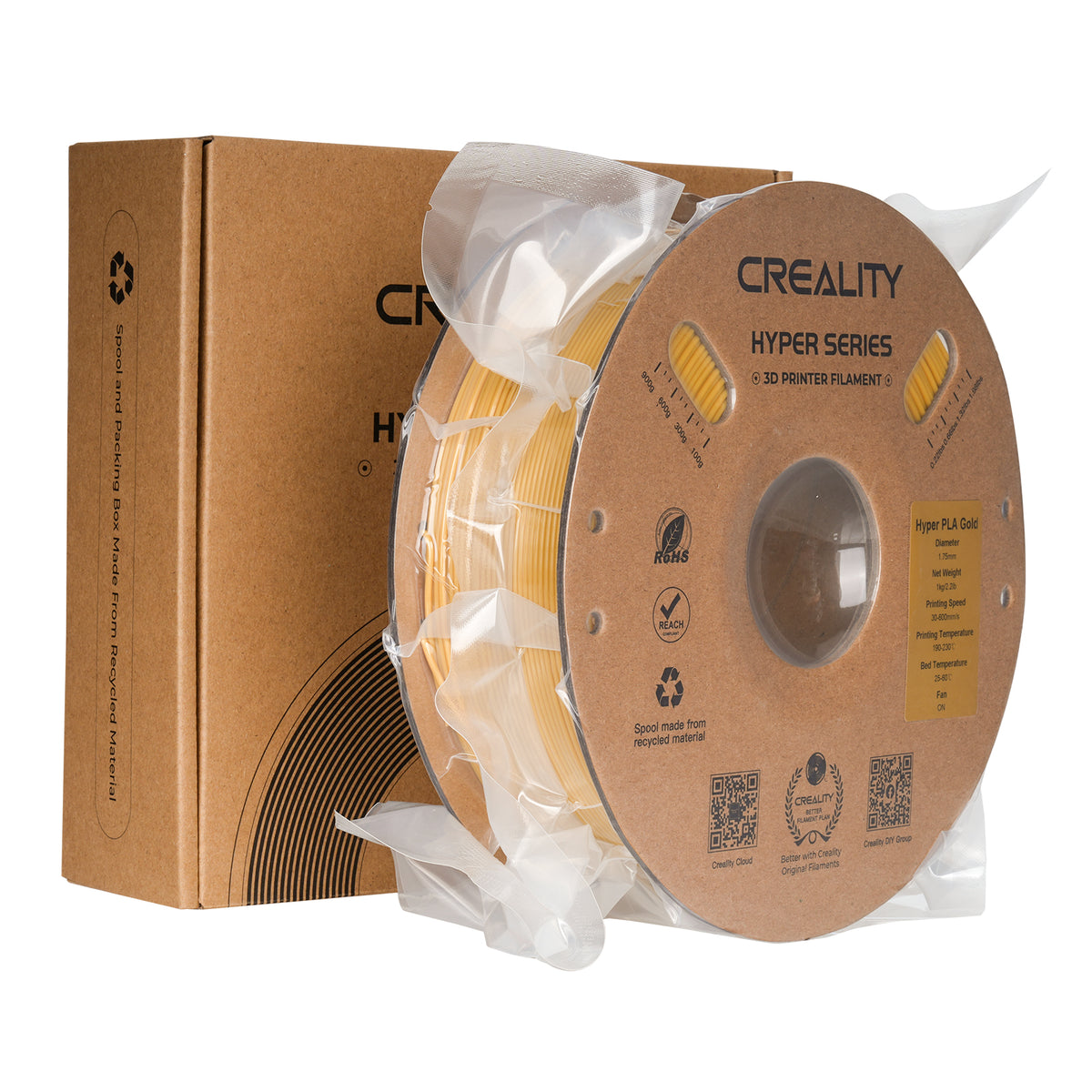 Filamento Creality Hyper PLA 1,75mm 1Kg Dourado