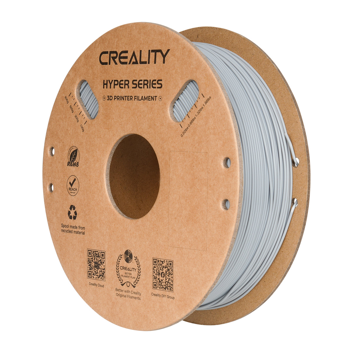 Filamento Creality Hyper PLA 1,75mm 1Kg Cinza
