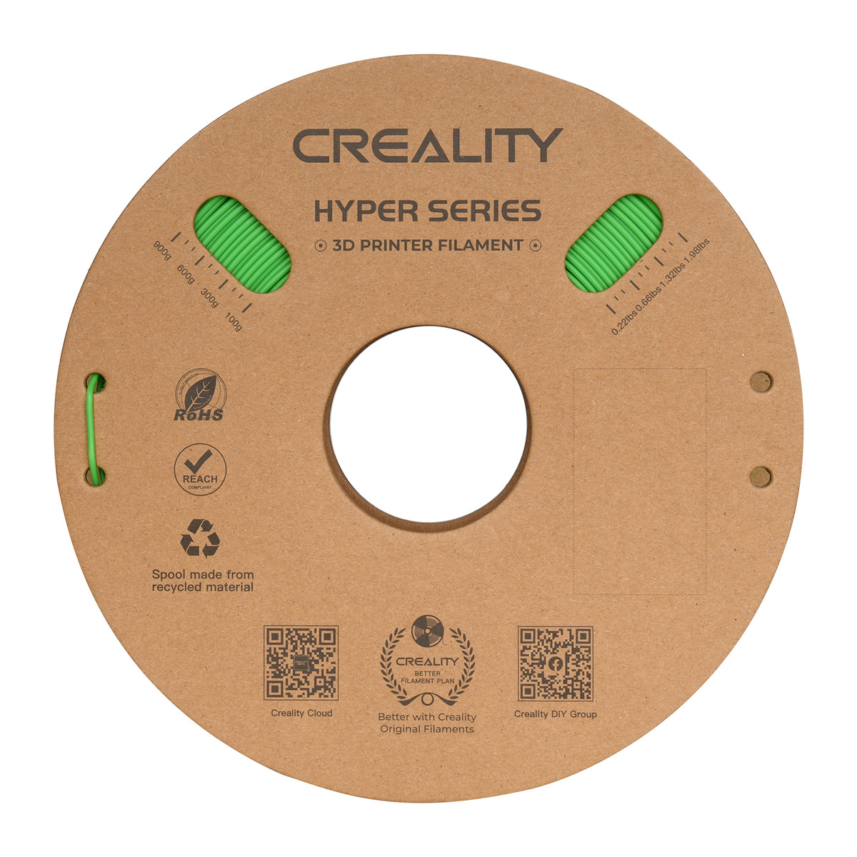 Filamento Creality Hyper PLA 1,75mm 1Kg Verde