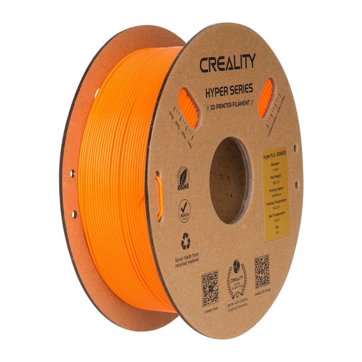Filamento Creality Hyper PLA 1,75mm 1Kg Laranja