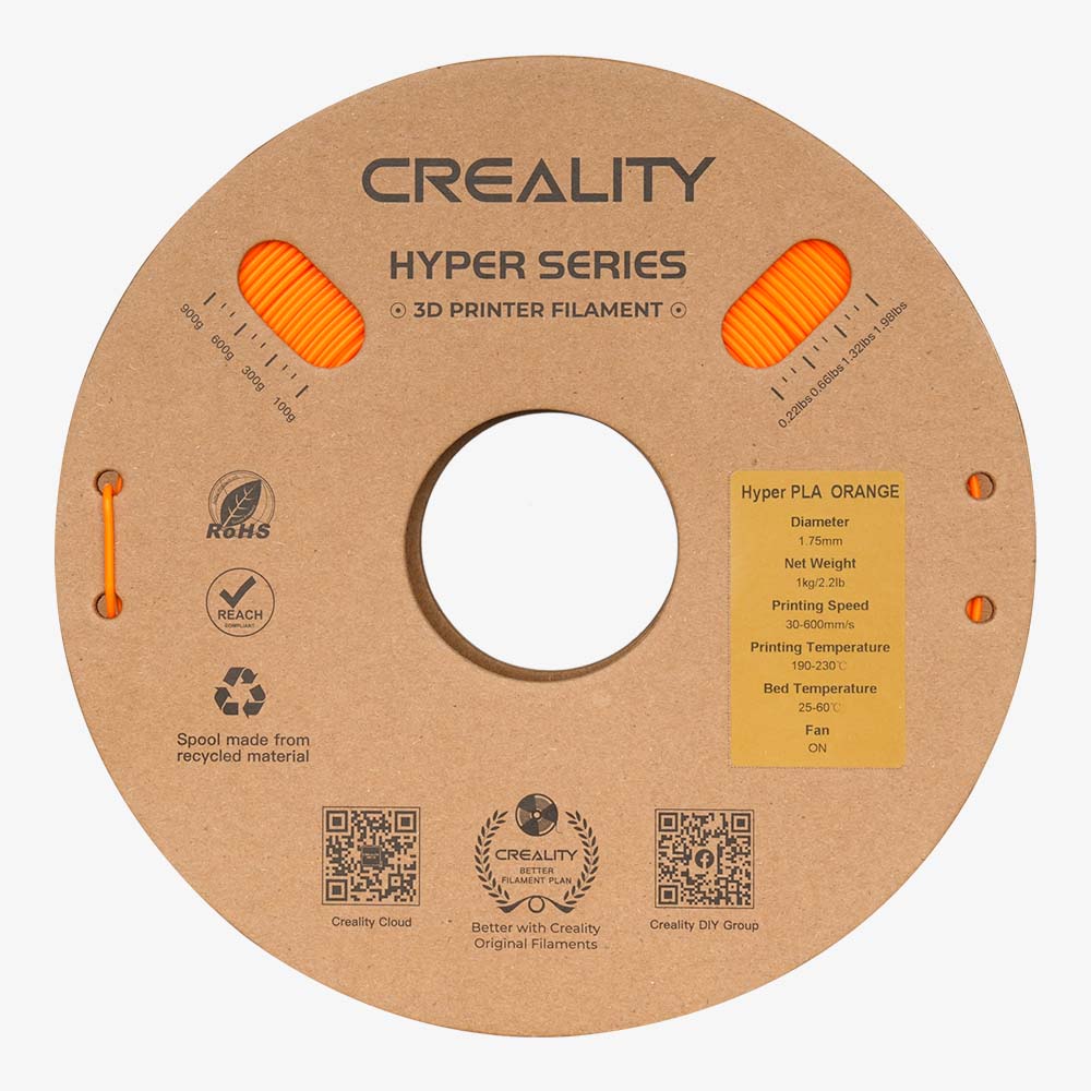 Filamento Creality Hyper PLA 1,75mm 1Kg Laranja