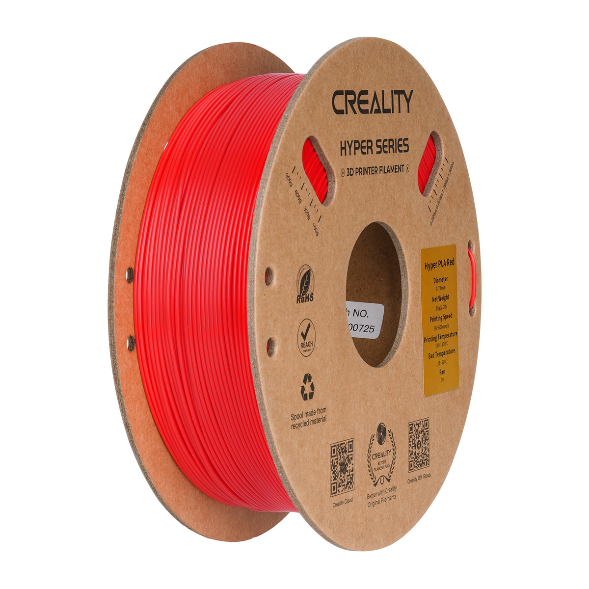 Filamento Creality Hyper PLA 1,75mm 1Kg Vermelho