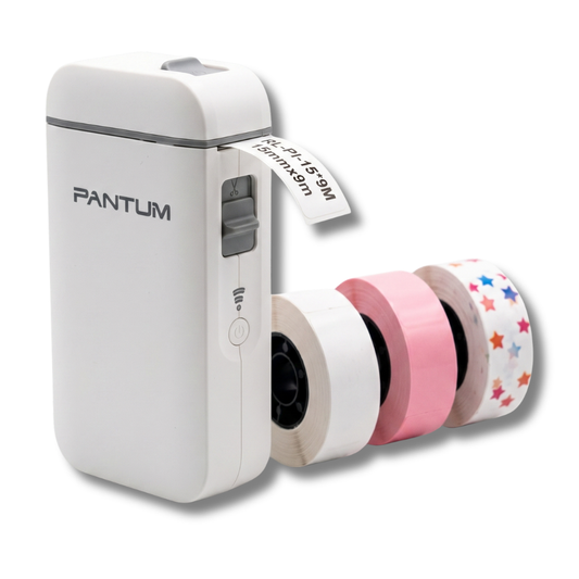 Rotuladora Eletrônica Portátil Pantum PP-110 Térmica Com 3 Rolos de Fitas 50m