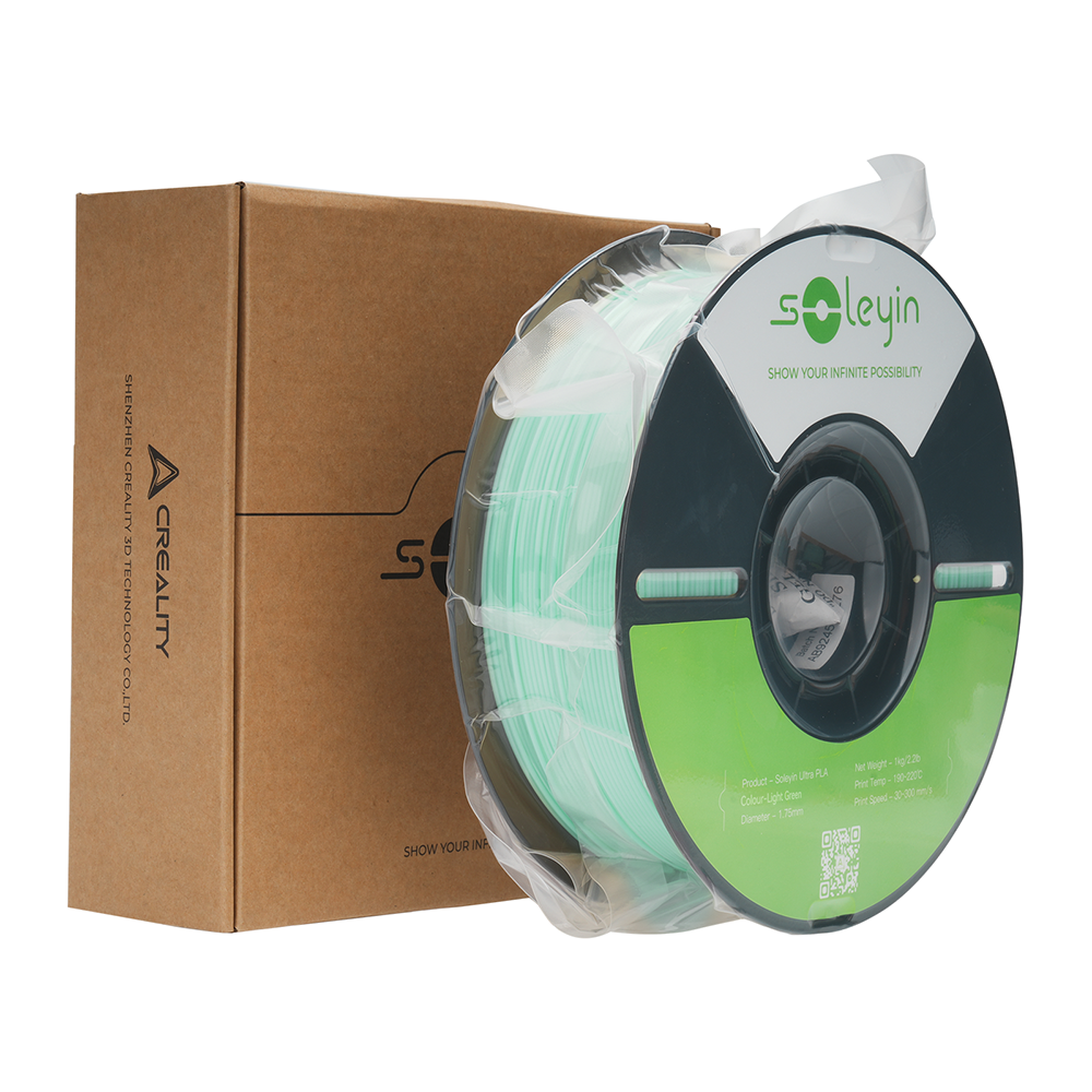 Filamento 3D Creality Soleyin Ultra PLA Light Green (Verde Claro) 1.75mm 1Kg