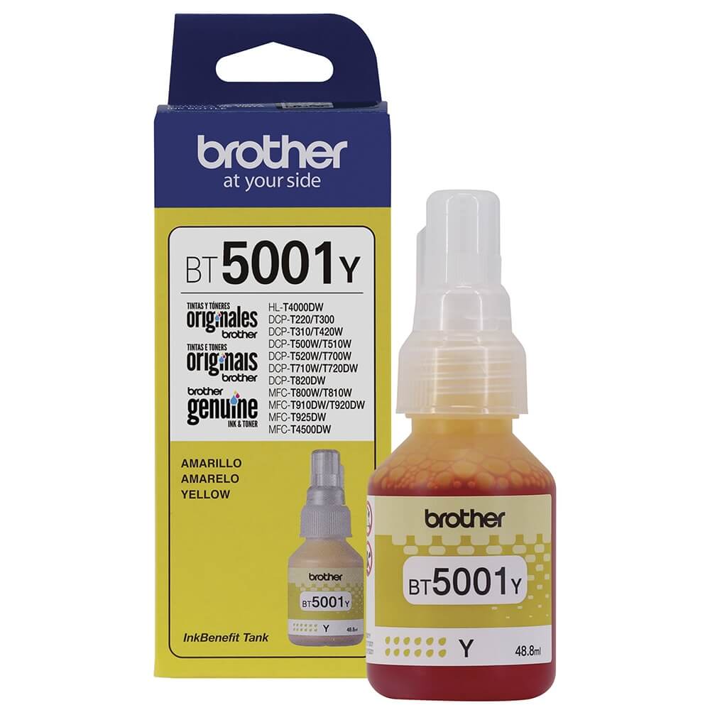 Refil de Tinta Brother BT 5001 Y Amarelo - Impressorajato