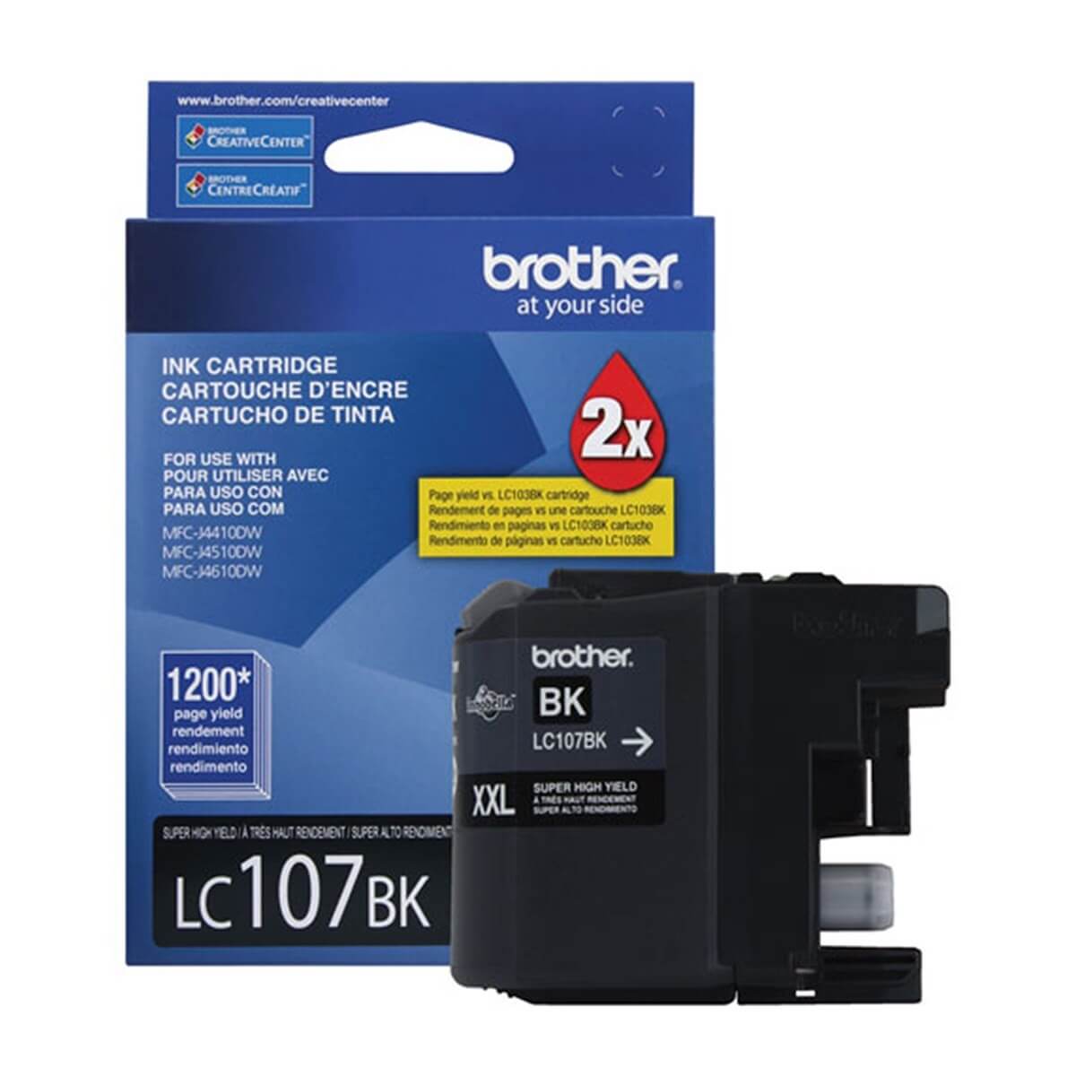 Cartucho Brother LC 107 BK Preto Alto Rendimento - Impressorajato