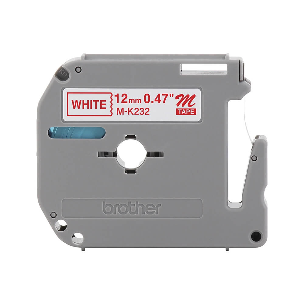 Fita Brother MK-232 12mm Vermelho sobre Branco - Impressorajato