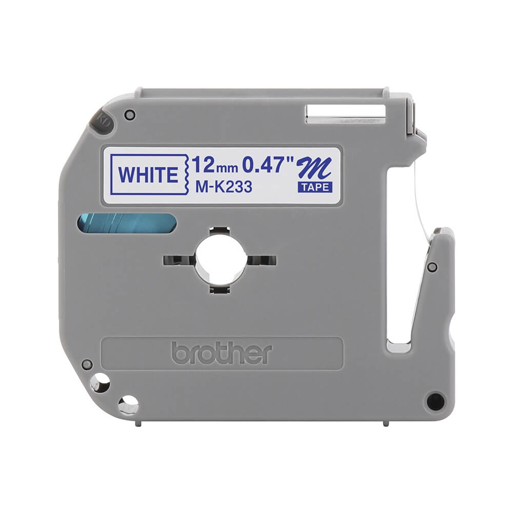Fita Brother MK-233 M233 M-233 12mm Azul sobre Branco - Impressorajato