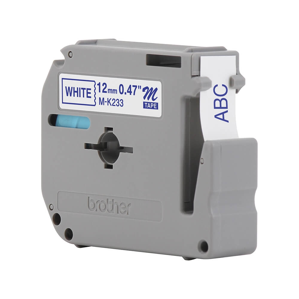 Fita Brother MK-233 M233 M-233 12mm Azul sobre Branco - Impressorajato