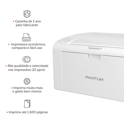 Impressora Laser Mono Pantum P2509W - Impressorajato