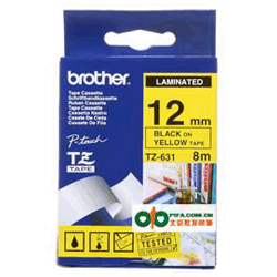 Fita Brother TZE-631 12mm Preto/Amarelo - Impressorajato