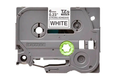 Fita Industrial Brother TZE-S211 6mm Preto/Branco - Impressorajato