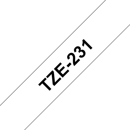 Fita Brother TZE 231 TZ-231 12mm Preto/Branco - Impressorajato